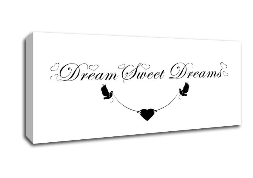 Picture of Dream Sweet Dreams White Panoramic Canvas Wall Art