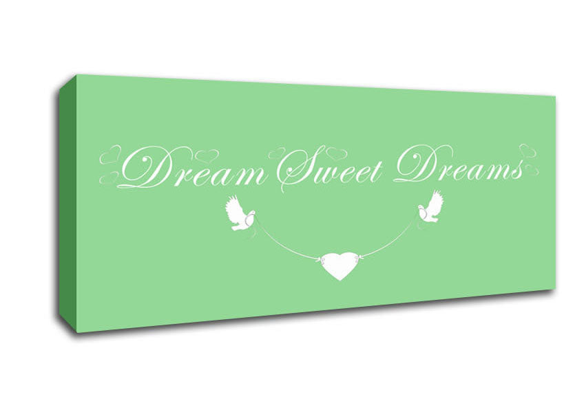 Picture of Dream Sweet Dreams Green Panoramic Canvas Wall Art