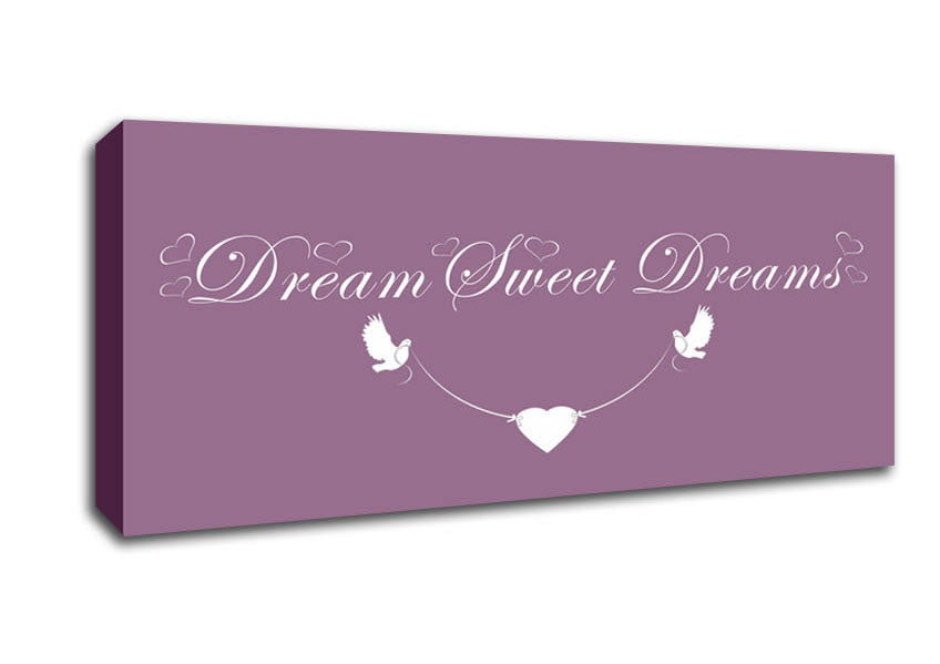 Picture of Dream Sweet Dreams Dusty Pink Panoramic Canvas Wall Art