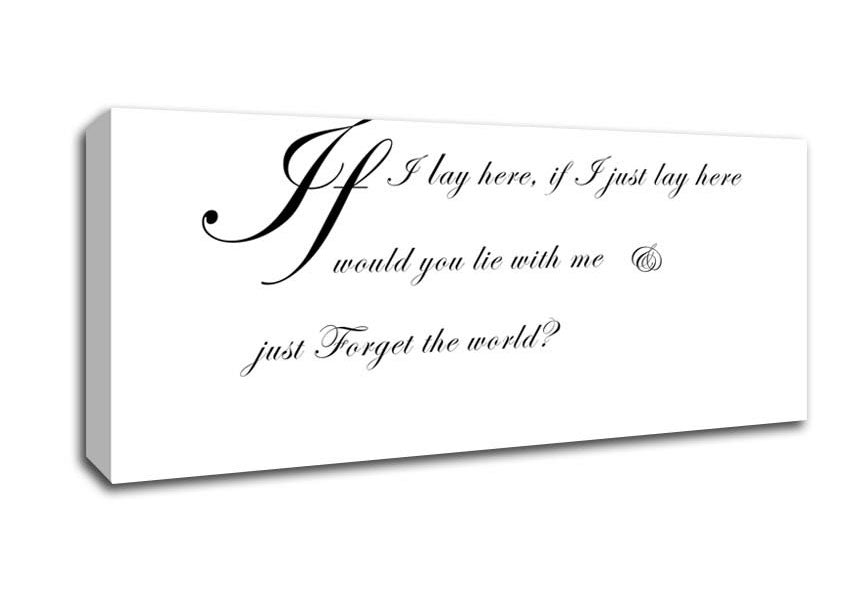 Picture of Music Quote If I Lay Here If I Just Snow Patrol 2 White Panoramic Canvas Wall Art