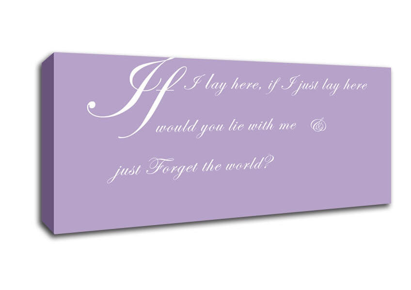 Picture of Music Quote If I Lay Here If I Just Snow Patrol 2 Lilac Panoramic Canvas Wall Art