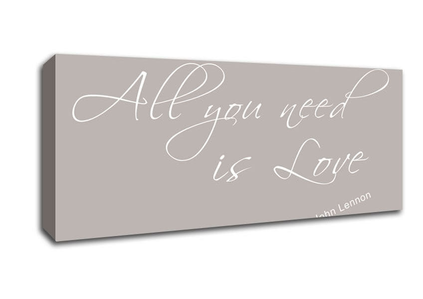 Picture of Music Quote All You Need Is Love 2 Beige Panoramic Canvas Wall Art