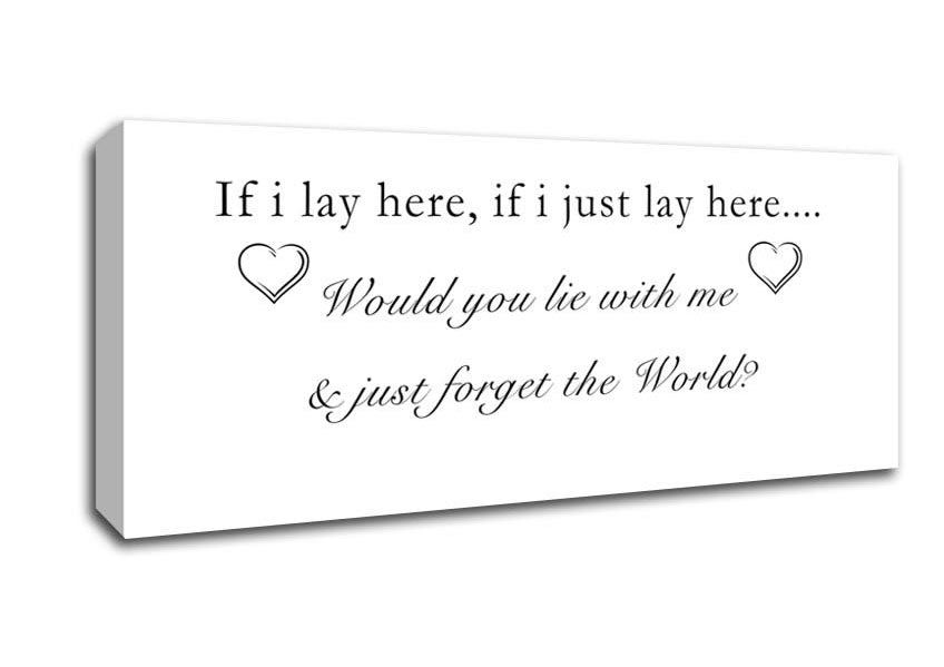 Picture of Music Quote If I Lay Here Snow Patrol White Panoramic Canvas Wall Art