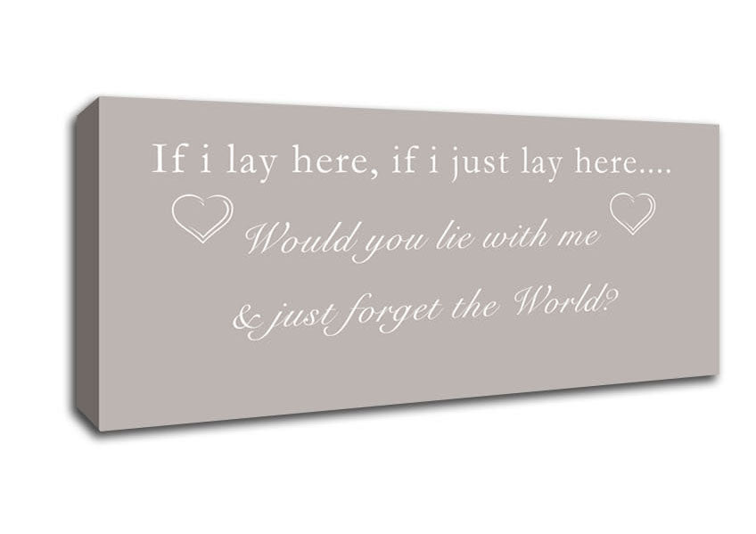 Picture of Music Quote If I Lay Here Snow Patrol Beige Panoramic Canvas Wall Art