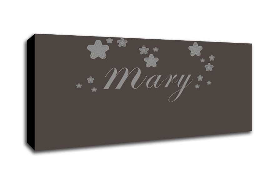 Picture of Your Name In Stars Chocolate Panoramic Canvas Wall Art