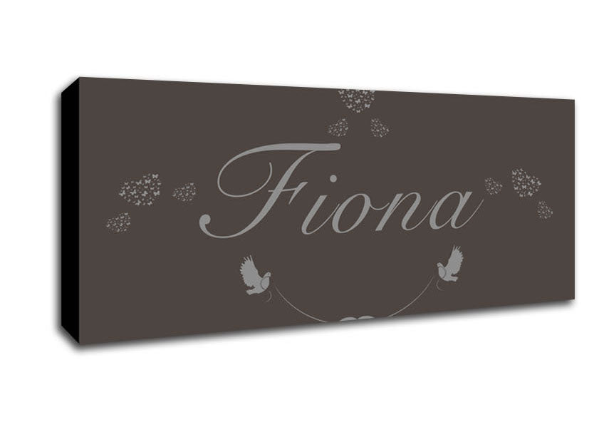 Picture of Your Name In Hearts Chocolate Panoramic Canvas Wall Art