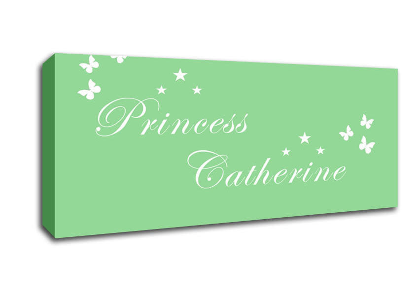 Picture of Your Own Name Princess Green Panoramic Canvas Wall Art