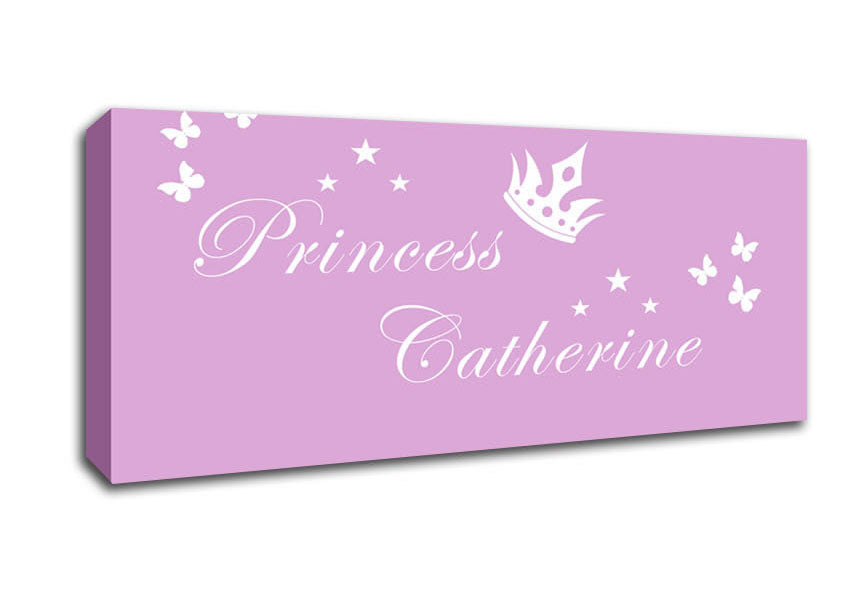 Picture of Your Own Name Princess 2 Pink Panoramic Canvas Wall Art