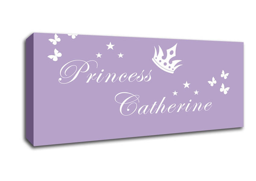 Picture of Your Own Name Princess 2 Lilac Panoramic Canvas Wall Art