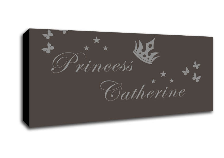 Picture of Your Own Name Princess 2 Chocolate Panoramic Canvas Wall Art