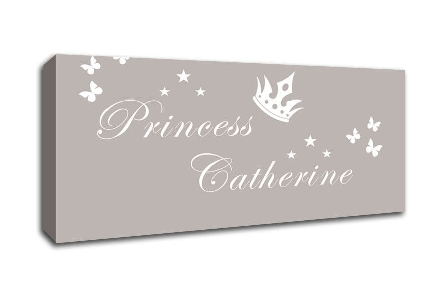 Picture of Your Own Name Princess 2 Beige Panoramic Canvas Wall Art