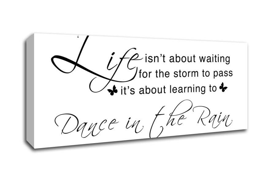 Picture of Life Isnt About Waiting White Panoramic Canvas Wall Art