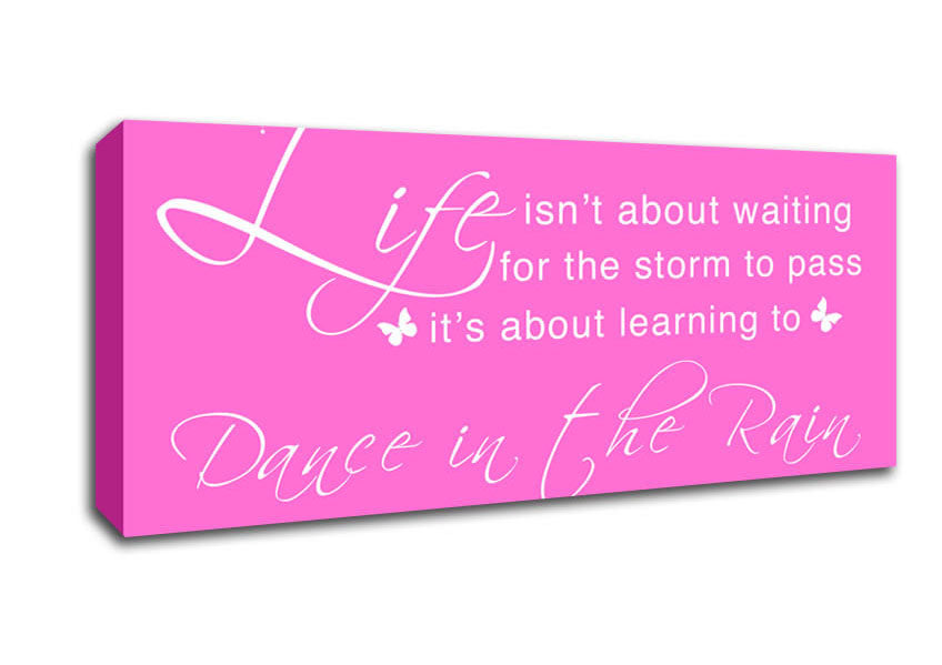 Picture of Life Isnt About Waiting Vivid Pink Panoramic Canvas Wall Art