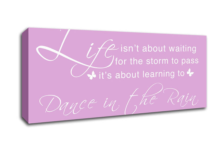 Picture of Life Isnt About Waiting Pink Panoramic Canvas Wall Art