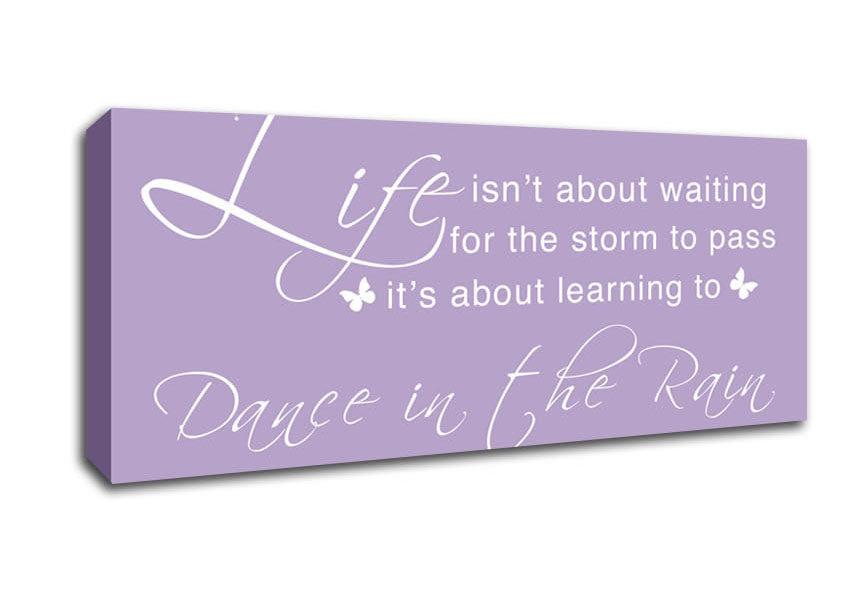 Picture of Life Isnt About Waiting Lilac Panoramic Canvas Wall Art