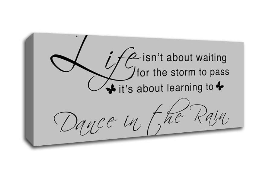 Picture of Life Isnt About Waiting Grey Panoramic Canvas Wall Art