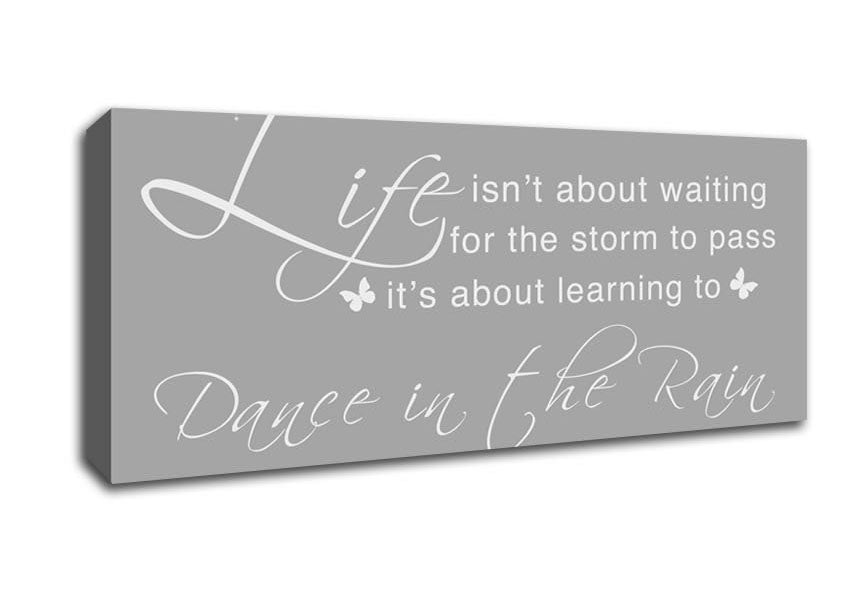 Picture of Life Isnt About Waiting Grey White Panoramic Canvas Wall Art