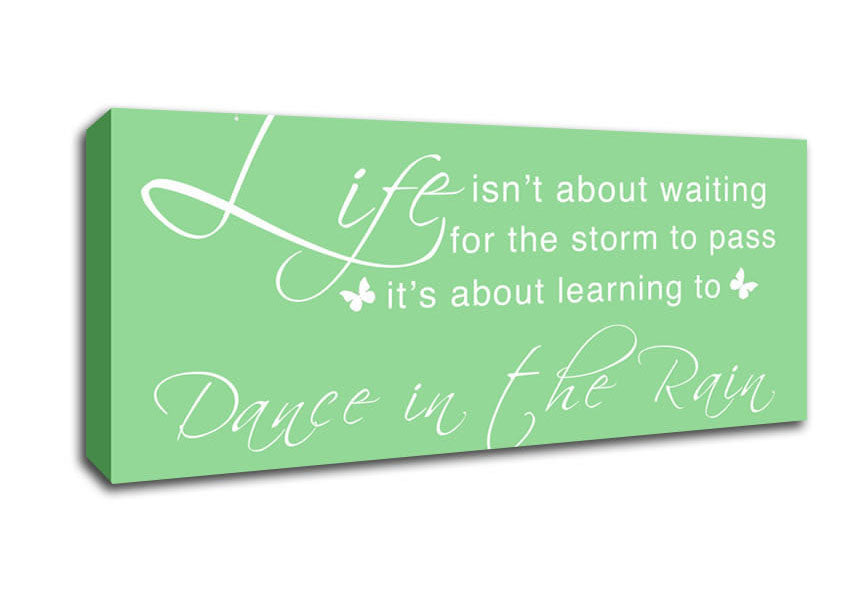 Picture of Life Isnt About Waiting Green Panoramic Canvas Wall Art
