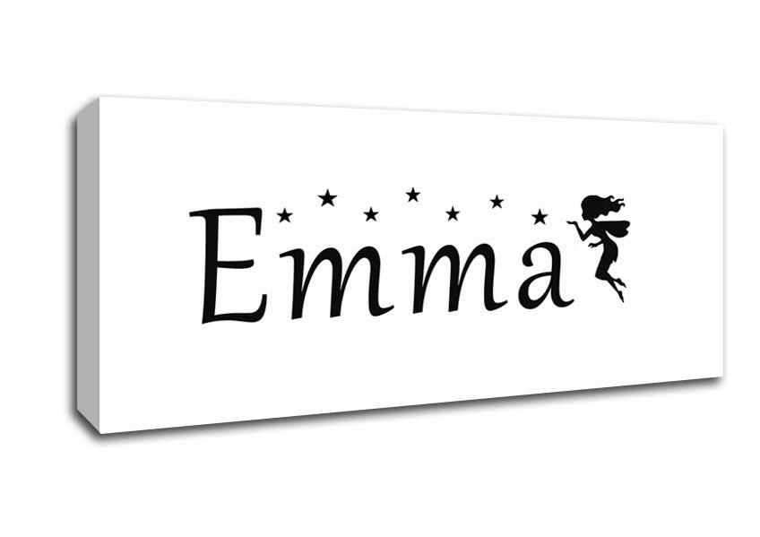 Picture of Your Name In Fairy Dust White Panoramic Canvas Wall Art