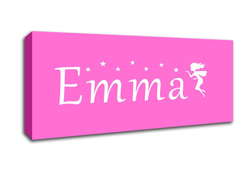 Picture of Your Name In Fairy Dust Vivid Pink Panoramic Canvas Wall Art