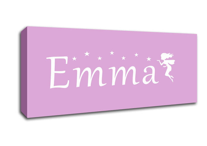 Picture of Your Name In Fairy Dust Pink Panoramic Canvas Wall Art