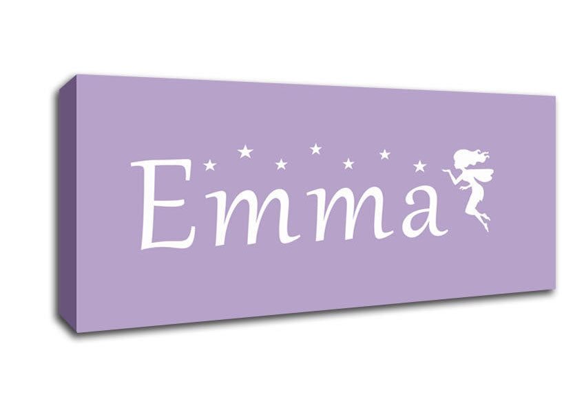 Picture of Your Name In Fairy Dust Lilac Panoramic Canvas Wall Art