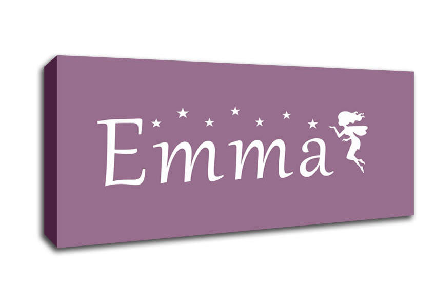 Picture of Your Name In Fairy Dust Dusty Pink Panoramic Canvas Wall Art