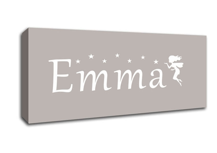 Picture of Your Name In Fairy Dust Beige Panoramic Canvas Wall Art