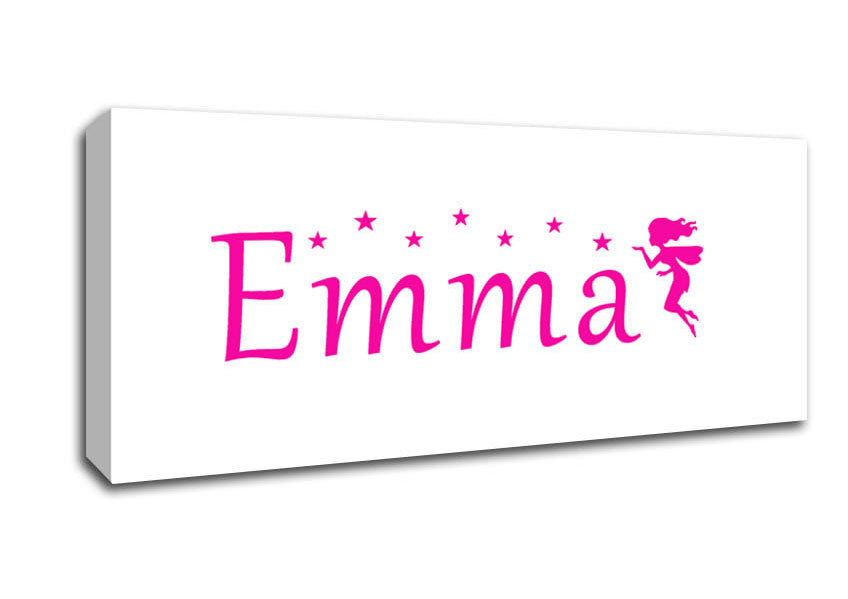 Picture of Your Name In Fairy Dust 2 White Panoramic Canvas Wall Art