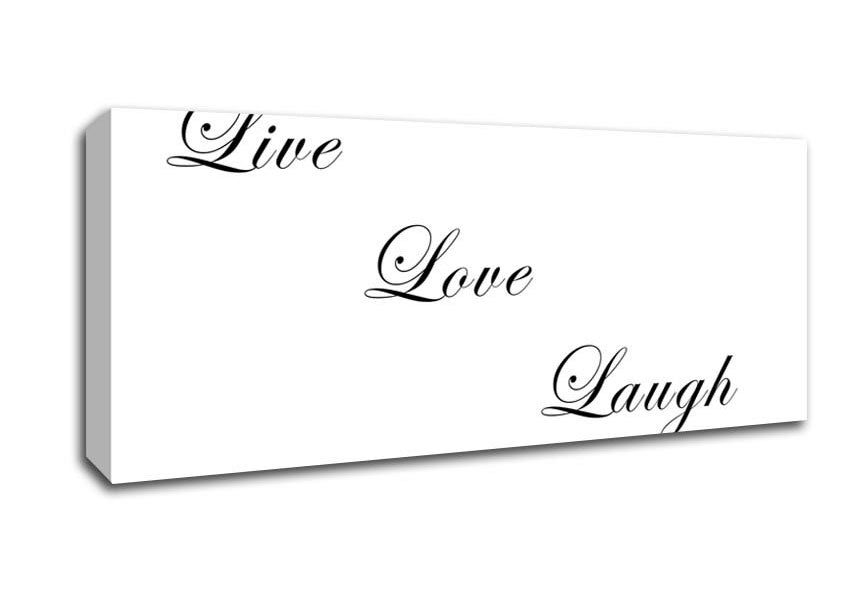 Picture of Love Quote Live Love Laugh White Panoramic Canvas Wall Art