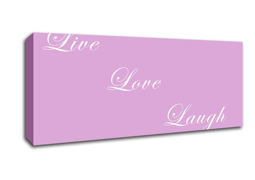 Picture of Love Quote Live Love Laugh Pink Panoramic Canvas Wall Art