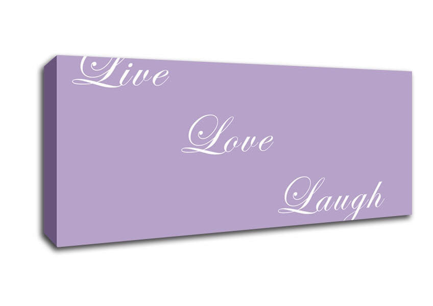 Picture of Love Quote Live Love Laugh Lilac Panoramic Canvas Wall Art