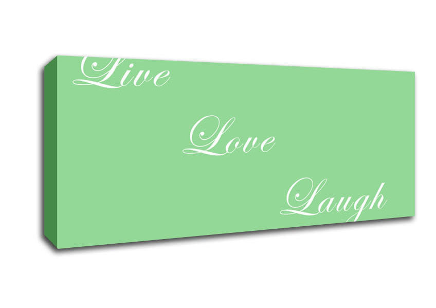 Picture of Love Quote Live Love Laugh Green Panoramic Canvas Wall Art