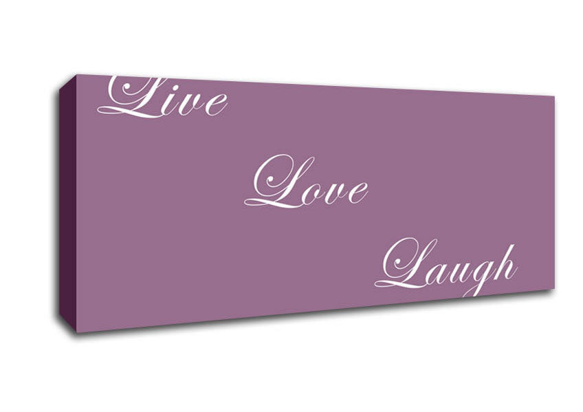 Picture of Love Quote Live Love Laugh Dusty Pink Panoramic Canvas Wall Art