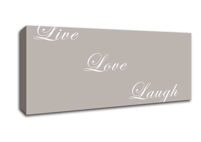 Picture of Love Quote Live Love Laugh Beige Panoramic Canvas Wall Art
