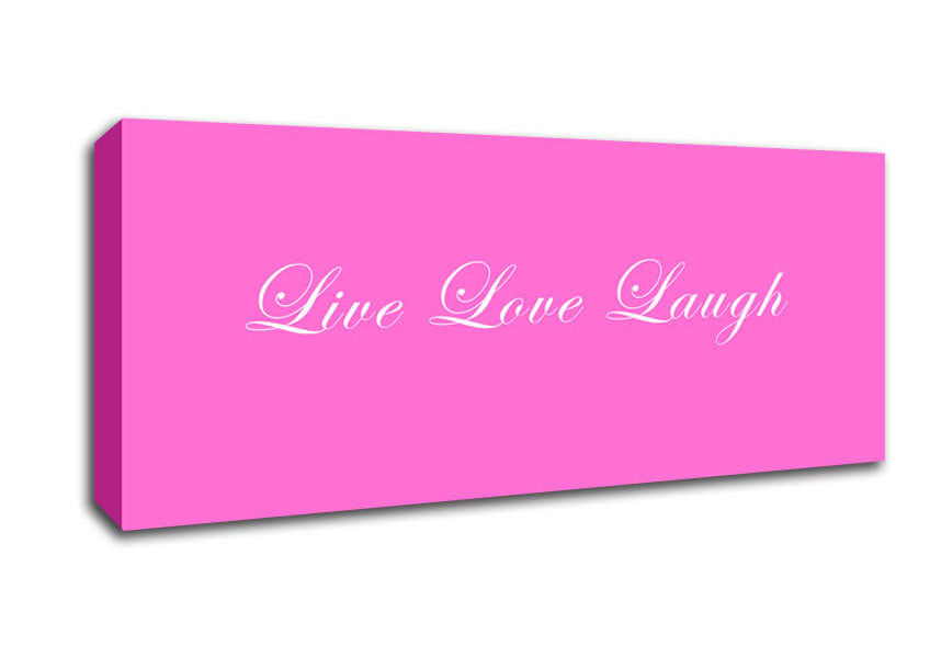 Picture of Love Quote Live Love Laugh 2 Vivid Pink Panoramic Canvas Wall Art