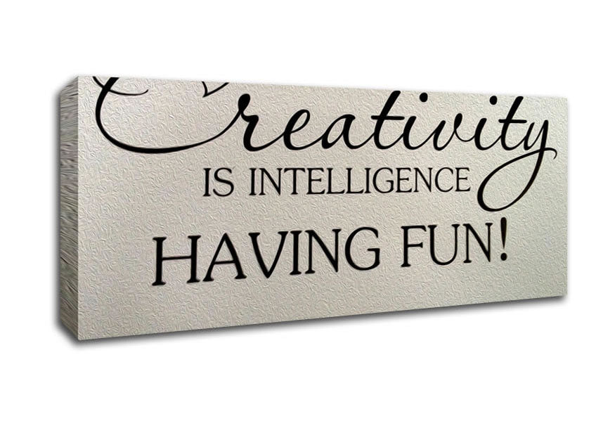 Picture of Motivational Quote Albert Einstein Creativity Is Intelligence Panoramic Canvas Wall Art
