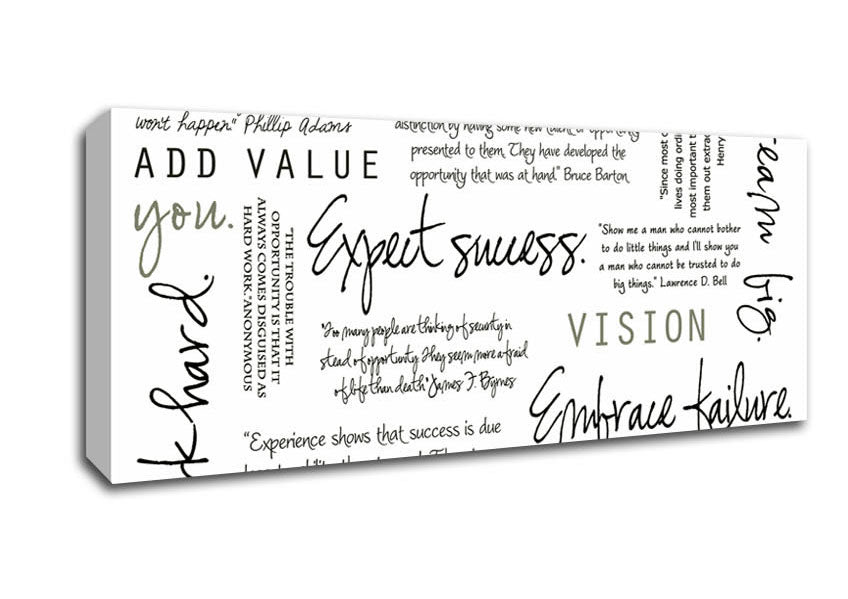Picture of Work Hard Dream Big Expect Success Panoramic Canvas Wall Art