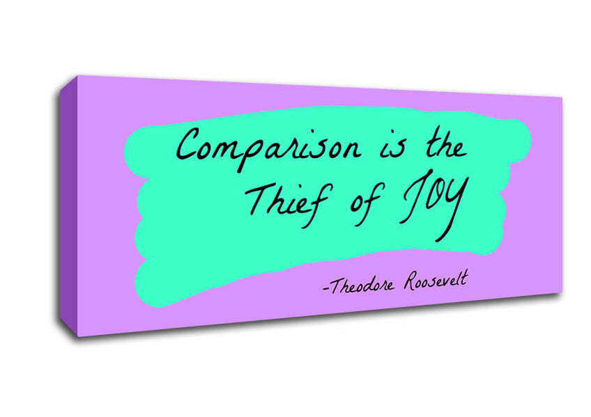 Picture of Theodore Roosevelt Comparison Is The Thief Of Joy Panoramic Canvas Wall Art