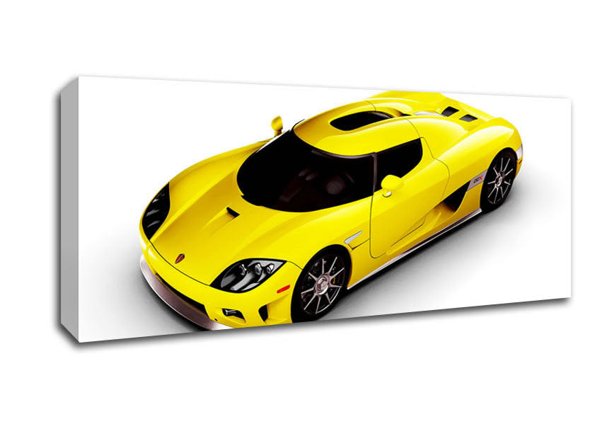 Picture of Yellow Keonigsegg Panoramic Canvas Wall Art