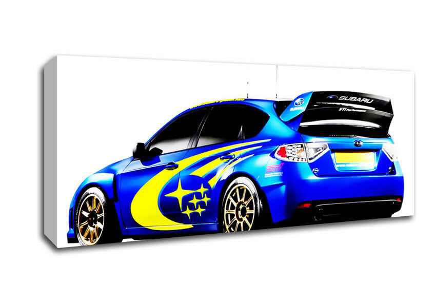 Picture of Subrau Ralley Car Rear Panoramic Canvas Wall Art