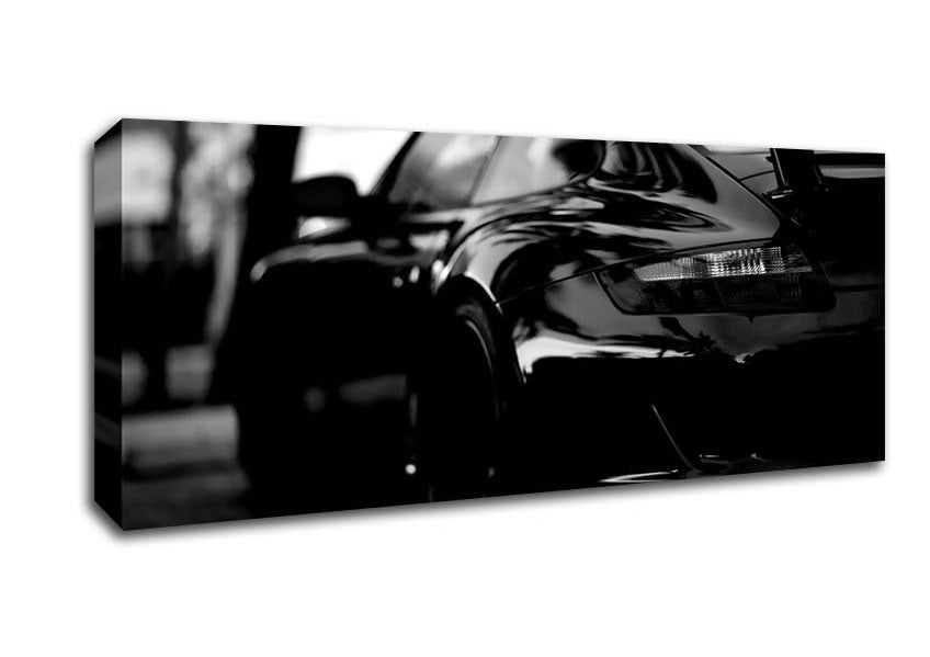 Picture of Porsche In Black Panoramic Canvas Wall Art