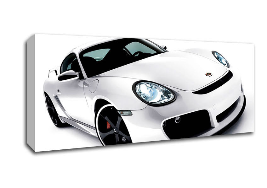 Picture of Porsche 911 White Panoramic Canvas Wall Art