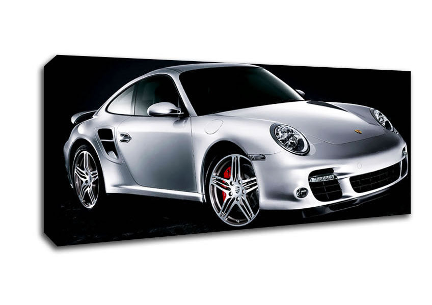 Picture of Porsche 911 Silver Beauty Panoramic Canvas Wall Art