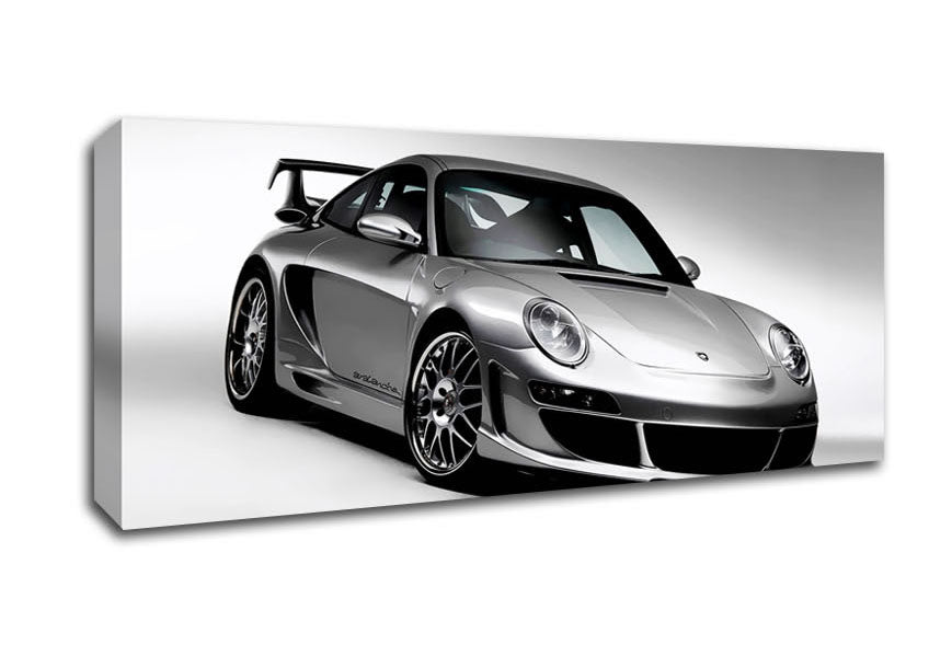Picture of Porsche 911 Silver Panoramic Canvas Wall Art