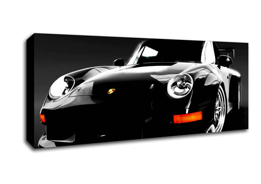 Picture of Porsche 911 Black Panoramic Canvas Wall Art