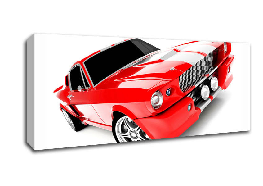 Picture of Mustang Red Side Profile Panoramic Canvas Wall Art