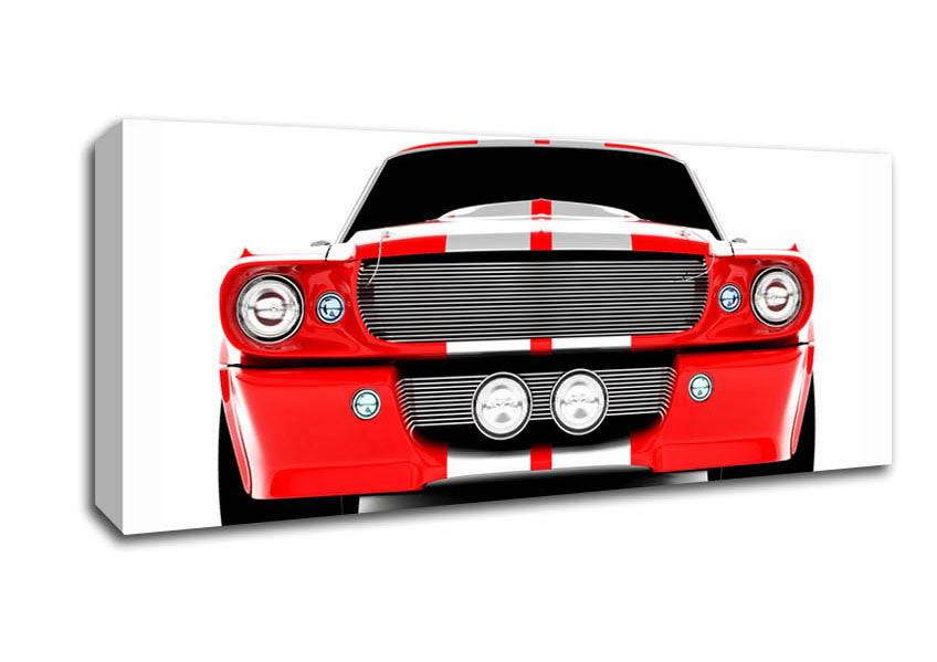 Picture of Mustang Red Front Grill Panoramic Canvas Wall Art