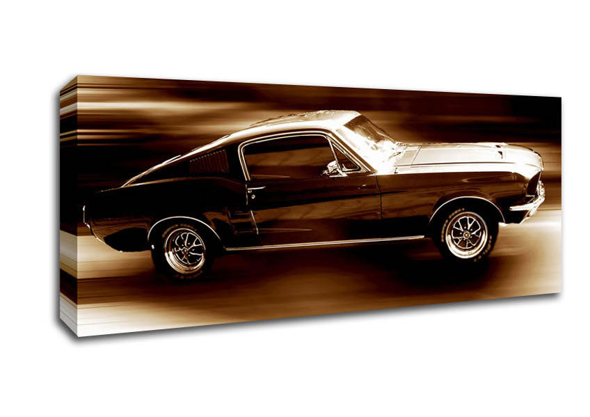 Picture of Mustang On The Move Panoramic Canvas Wall Art