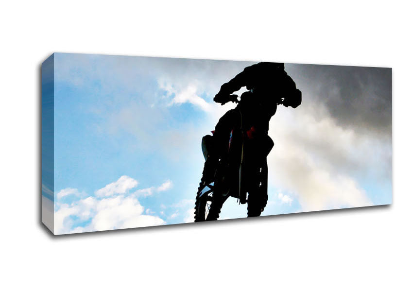 Picture of Motorcross Freestyle In The Sky Panoramic Canvas Wall Art